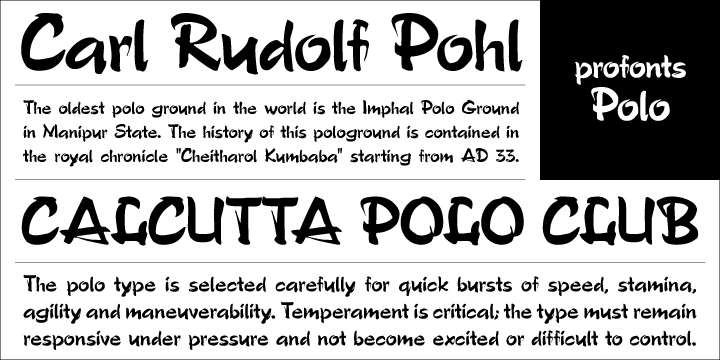 Beispiel einer Polo-Schriftart